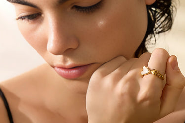 "SHELL" 18ct Gold Plated Adjustable Stacking Ring