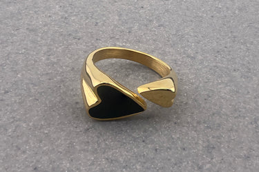 "BLACK SHELL" 18ct Gold Plated Stacking Ring