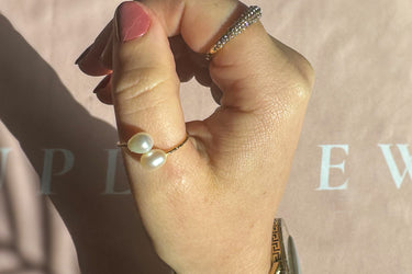"DOUBLE PEARL" 14ct Gold Plated | Pearl Ring