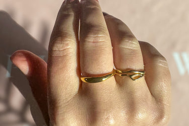 "CYCLONE" 14ct Gold Plated Vermeil Stacking Ring