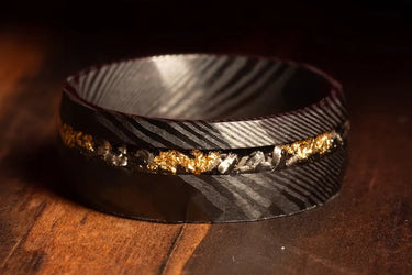 "LYNX" Black Damascus Steel Ring