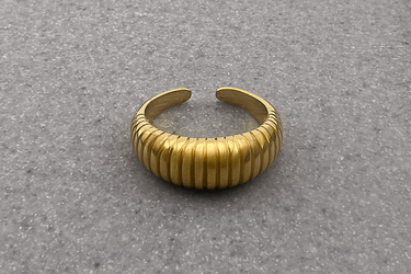 "RIDGE" 18ct Plated Gold Adjustable Plated Stacking Ring