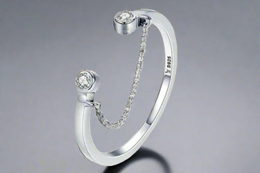 "ALYSSA" 925 Sterling Silver Adjustable Stacking Ring - Couple Jewels