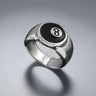 "Black 8" Adjustable Mens Ring - Couple Jewels