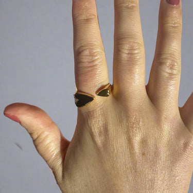 "BLACK SHELL" 18ct Gold Plated Stacking Ring - Couple Jewels