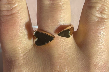 "BLACK SHELL" 18ct Gold Plated Stacking Ring - Couple Jewels