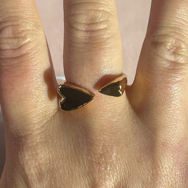 "BLACK SHELL" 18ct Gold Plated Stacking Ring - Couple Jewels