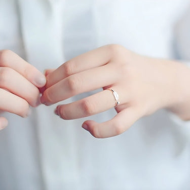 "BOTANICA" 925 Sterling Silver Pinkie Stacking Ring - Couple Jewels