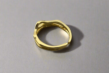 "CYCLONE" 14ct Gold Plated Vermeil Stacking Ring - Couple Jewels