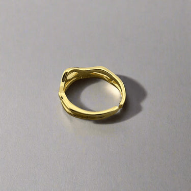 "CYCLONE" 14ct Gold Plated Vermeil Stacking Ring - Couple Jewels