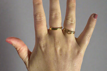 "CYCLONE" 14ct Gold Plated Vermeil Stacking Ring - Couple Jewels