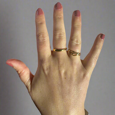 "CYCLONE" 14ct Gold Plated Vermeil Stacking Ring - Couple Jewels