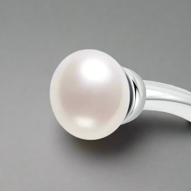 "ELEGANT" Natural Pearl 925 Sterling Silver Adjustable Stacking Ring - Couple Jewels