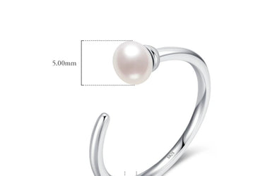 "ELEGANT" Natural Pearl 925 Sterling Silver Adjustable Stacking Ring - Couple Jewels