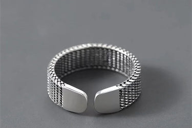 "ELEMENTAL" 925 Sterling Silver Adjustable Mens Ring - Couple Jewels