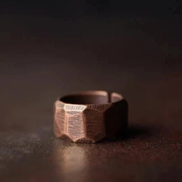"ELITE" Hand Carved Solid Pure Copper Healing Ring - Couple Jewels