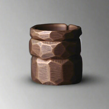 "ELITE" Hand Carved Solid Pure Copper Healing Ring - Couple Jewels