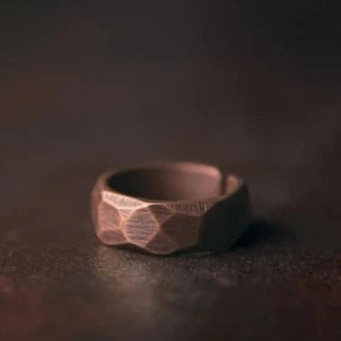"ELITE" Hand Carved Solid Pure Copper Healing Ring - Couple Jewels