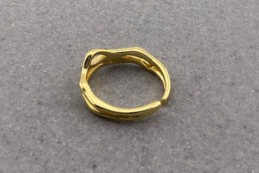 "CYCLONE" 14ct Gold Plated Vermeil Stacking Ring