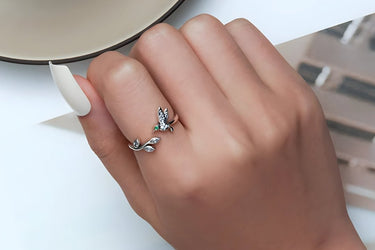 "HUMMINGBIRD" 925 Sterling Silver Adjustable Ring - Couple Jewels