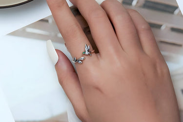 "HUMMINGBIRD" 925 Sterling Silver Adjustable Ring - Couple Jewels