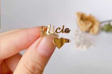 Personalized Custom Name Ring | Adjustable Couple Promise Rings - Couple Jewels