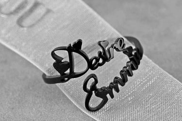 Personalized Custom Name Ring | Adjustable Couple Promise Rings - Couple Jewels