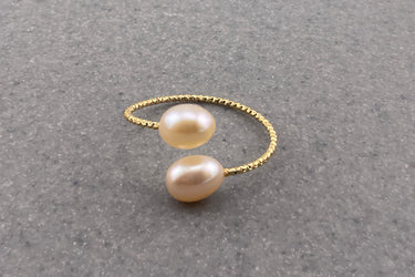 "PEARL" 14ct Gold Plated Natural Freshwater Pearl Ring