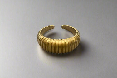 "RIDGE" 18ct Plated Gold Adjustable Plated Stacking Ring - Couple Jewels