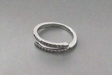 "SECURE" 925 Sterling Silver Adjustable Cross Over Ring - Couple Jewels