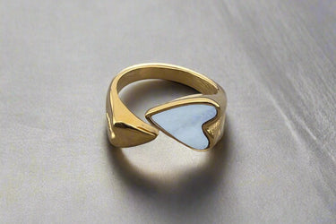 "SHELL" 18ct Gold Plated Adjustable Stacking Ring - Couple Jewels