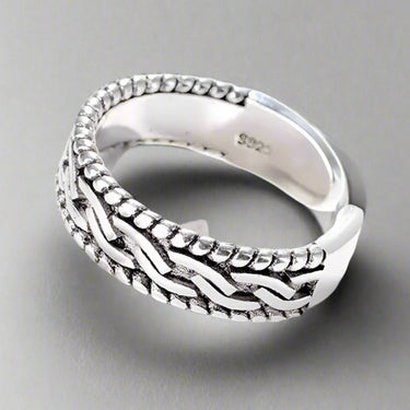 "UNITY" 925 Sterling Silver Adjustable Mens Ring - Couple Jewels